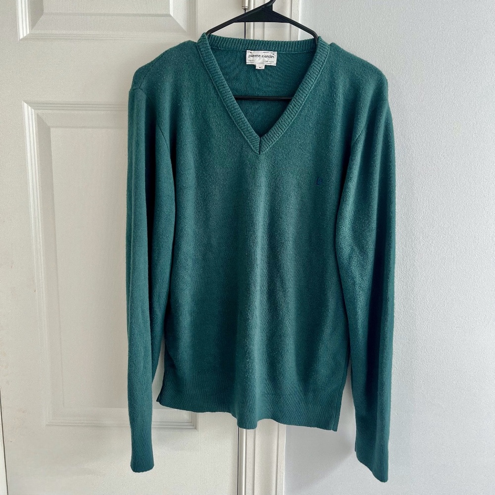 Pierre Cardin Green V-Neck Sweater M